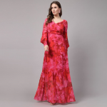 Aayu Print Georgette Maxi Dress