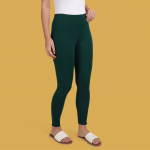 Women Viscose Blend Solid Bottle Green Ankle Length Legging