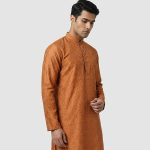 Royal Jacquard Textured Collar Full Sleeve Ensemble