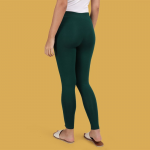 Women Viscose Blend Solid Bottle Green Ankle Length Legging